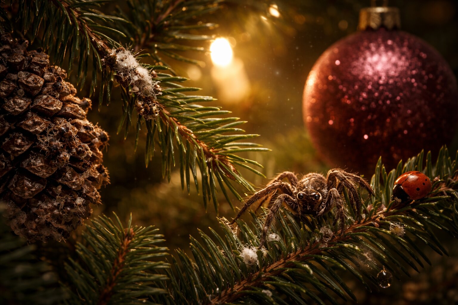 beestjes in kerstboom, kerstboom