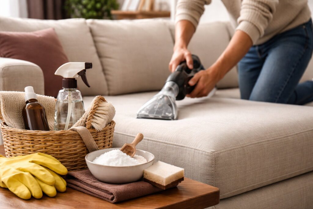 Hoe een stoffen bank schoonmaken het comfort en de uitstraling van je interieur versterkt